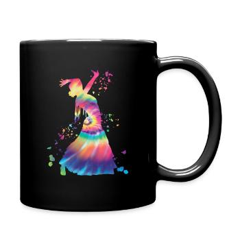Flamenco woman with flamenco dress - Full Colour Mug - black - Right
