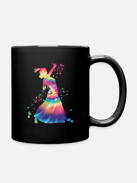 Femme flamenco avec robe flamenco - Mug uni - noir