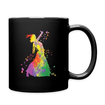 Flamenco woman with flamenco dress - Full Colour Mug - black - Right