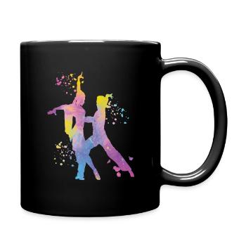 Danseur d’aquarelle de couple de danse latine - Mug uni - noir - Droite