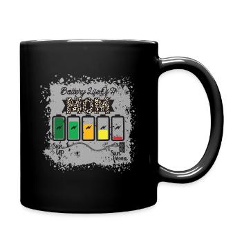 Durée de vie de la batterie d’un écrou - Mug uni - noir - Droite