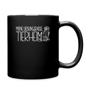 Tierschutz Hund Meine Lieblingsrasse Tierheim - Tasse einfarbig - Schwarz - Rechts