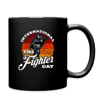 Wir sind stolz auf unsere Feuerwehrleute - Tasse einfarbig - Schwarz - Rechts