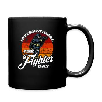 Wir sind stolz auf unsere Feuerwehrleute - Tasse einfarbig - Schwarz - Rechts
