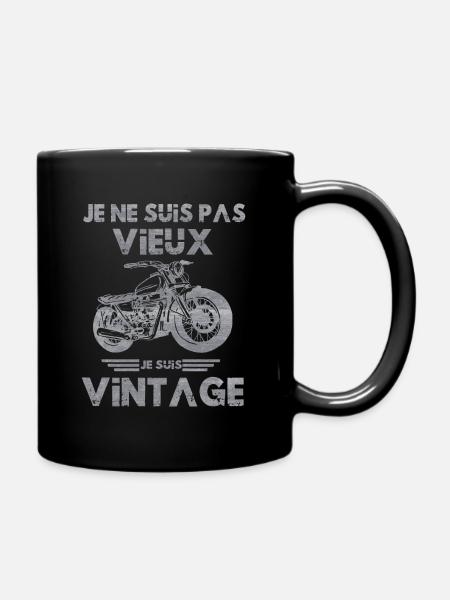 Moto je ne suis pas vieux je suis vintage - Mug uni - noir