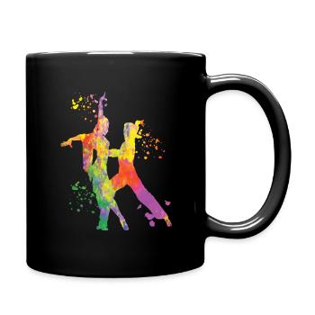Danseur d’aquarelle de couple de danse latine - Mug uni - noir - Droite