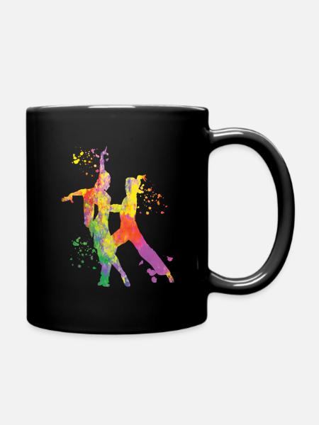 Latin Dancing Couple Aquarell Tänzerin - Tasse einfarbig - Schwarz