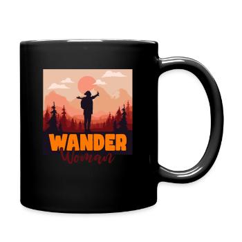 Hiking women in nature - Full Colour Mug - black - Right