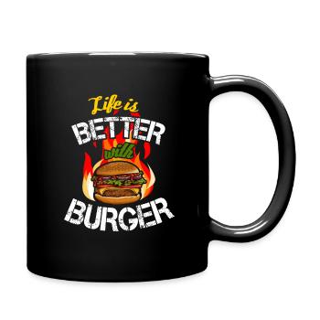 J’adore la restauration rapide, les hamburgers et les frites - Mug uni - noir - Droite