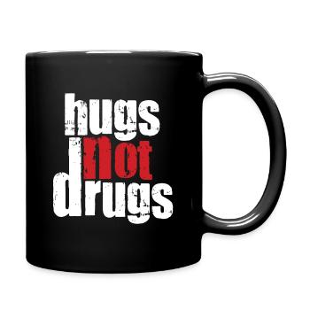 Des câlins au lieu de drogues - Mug uni - noir - Droite