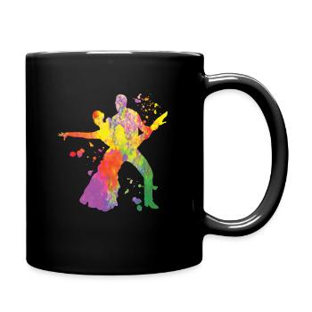 Danseur d’aquarelle de couple de danse latine - Mug uni - noir - Droite
