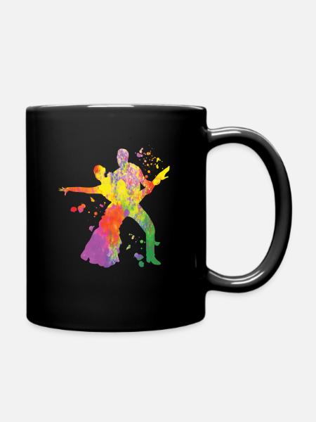 Latin Dancing Couple Aquarell Tänzerin - Tasse einfarbig - Schwarz