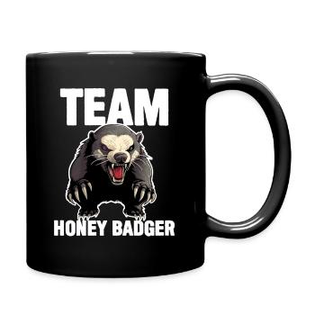 Team Honigdachs - Tasse einfarbig - Schwarz - Rechts