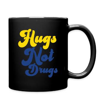 Umarmungen Statt Drogen - Tasse einfarbig - Schwarz - Rechts