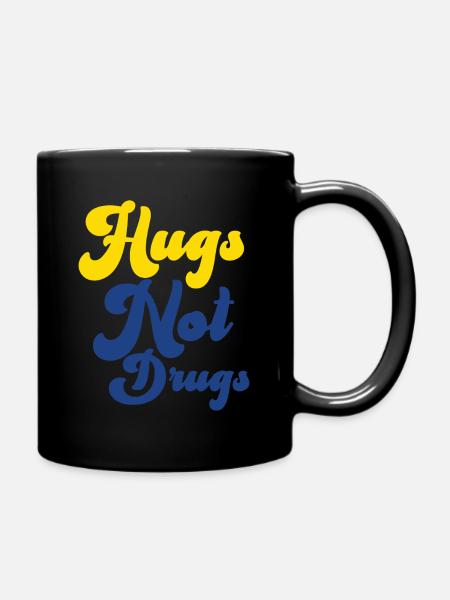 Umarmungen Statt Drogen - Tasse einfarbig - Schwarz