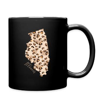 Carte du modèle léopard de l’Illinois État de Léo - Mug uni - noir - Droite