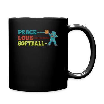 Les filles de la paix aiment le softball - Mug uni - noir - Droite