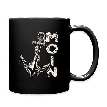 Moin Anker Ostfriesland Ostfriese - Tasse einfarbig - Schwarz - Rechts