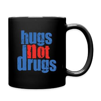 Des câlins au lieu de drogues - Mug uni - noir - Droite