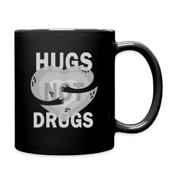 Umarmungen Statt Drogen - Tasse einfarbig - Schwarz - Rechts