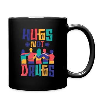 Des câlins au lieu de drogues - Mug uni - noir - Droite
