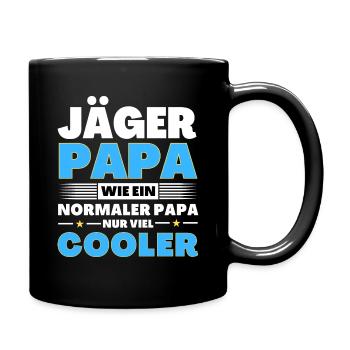 Jäger Papa wie ein normaler nur viel cooler - Tasse einfarbig - Schwarz - Rechts