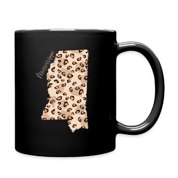 Mississippi Leopard Muster Karte Leo - Tasse einfarbig - Schwarz - Rechts