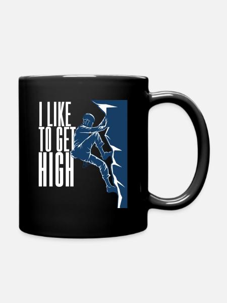 Climbing Mens I Like To Get High - Full Colour Mug - black