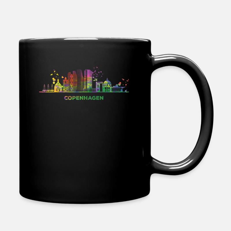 Kopenhagener Skyline Kopenhagen - Tasse einfarbig - Schwarz