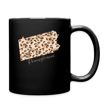 Carte de motif léopard de Pennsylvanie - Mug uni - noir - Droite