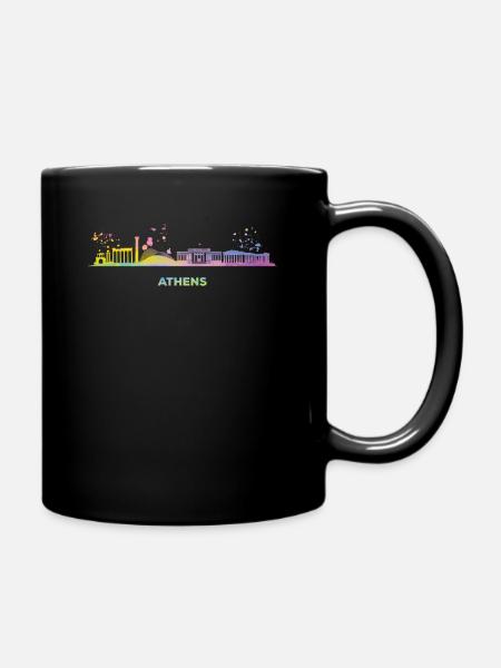 Athens skyline of Athens - Full Colour Mug - black