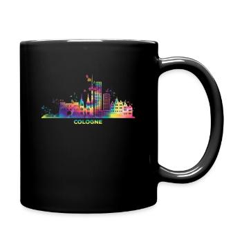 Cologne Skyline Colorful Cityscape Cologne - Full Colour Mug - black - Right