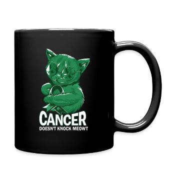 Cancer does not defeat liver cancer - Full Colour Mug - black - Right