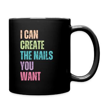 I create the nails you want manicure - Full Colour Mug - black - Right