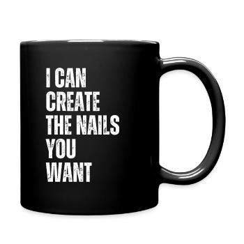 I create the nails you want manicure - Full Colour Mug - black - Right