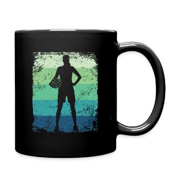 Volleyball Player Retro Beach Volleyball - Full Colour Mug - black - Right