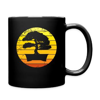 Bonsai Baum Design für Bonsai Anfänger Liebhaber - Tasse einfarbig - Schwarz - Rechts