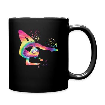 Gymnast with Floor Rhythmic Gymnastics - Full Colour Mug - black - Right