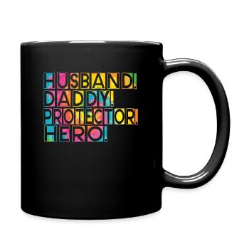 Mari Papa Protecteur Héros Fête des pères - Mug uni - noir - Droite