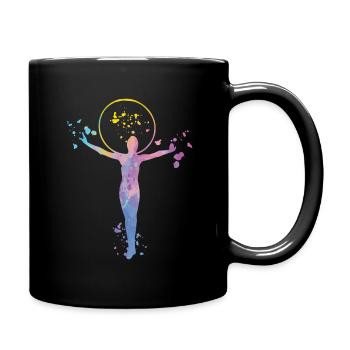 Gymnast with clubs Rhythmic gymnastics - Full Colour Mug - black - Right