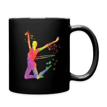 Gymnast with clubs Rhythmic gymnastics - Full Colour Mug - black - Right