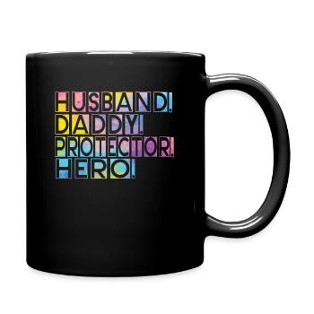 Mari Papa Protecteur Héros Fête des pères - Mug uni - noir - Droite