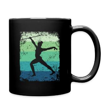 Gymnaste Baton Gymnastique Rythmique Rétro - Mug uni - noir - Droite