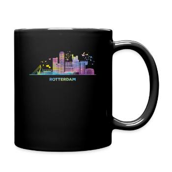 Rotterdam Skyline Rotterdam - Tasse einfarbig - Schwarz - Rechts