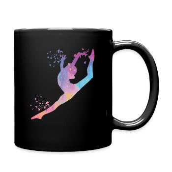Gymnast with clubs Rhythmic gymnastics - Full Colour Mug - black - Right