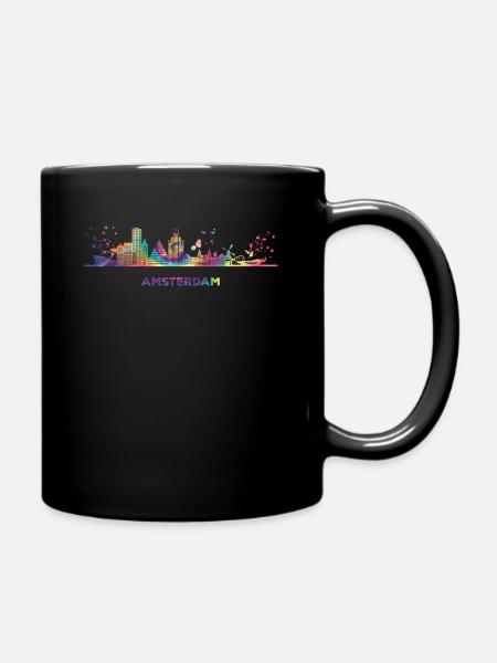 Amsterdam Skyline Amsterdam - Mug uni - noir