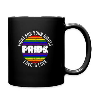 Pride LGBT Liebe gewinnt, wir sind queer und stolz - Tasse einfarbig - Schwarz - Rechts
