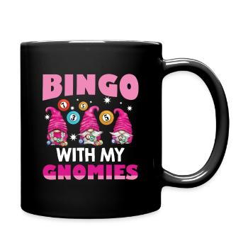 Bingo with my gnomies Funny Bingo - Full Colour Mug - black - Right