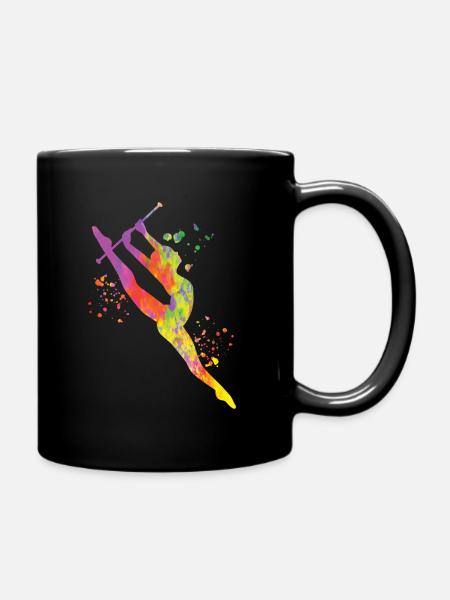 Gymnaste avec bâton gymnastique rythmique - Mug uni - noir