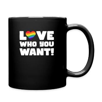 Pride LGBT Liebe gewinnt, wir sind queer und stolz - Tasse einfarbig - Schwarz - Rechts